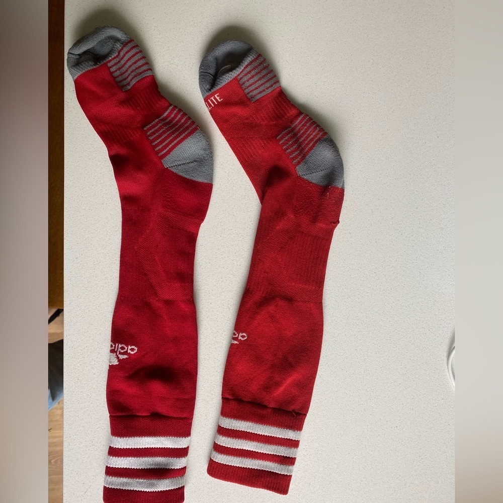Adidas kid soccer socks - red
